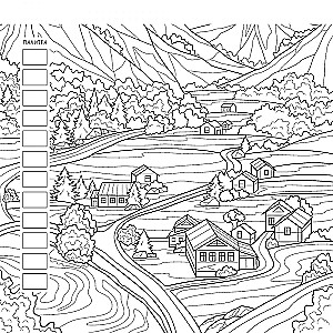 Anti-stress coloring book Love Travel for those in love with travel (mountain landscape)